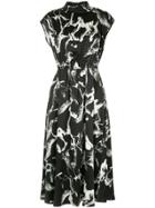 Adam Lippes Abstract Print Midi Dress - Black