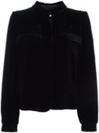Giorgio Armani Stand Up Collar Blazer, Women's, Size: 46, Black, Silk/viscose