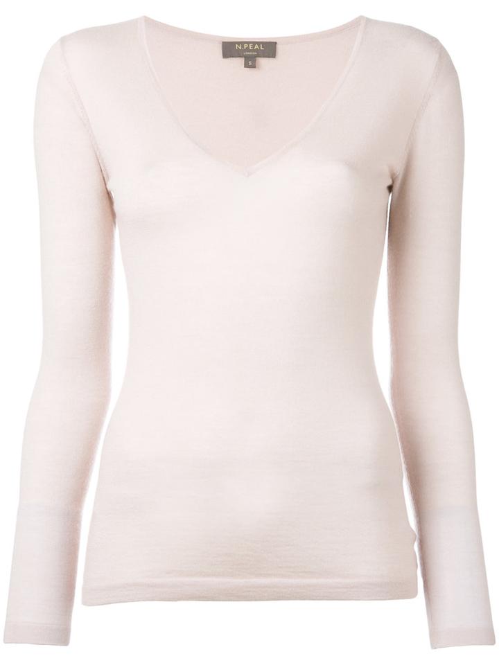 N.peal Superfine V-neck Jumper, Women's, Size: Small, Nude/neutrals, Cashmere