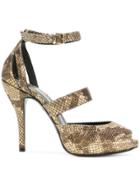Just Cavalli Snakeskin Effects Sandals - Brown