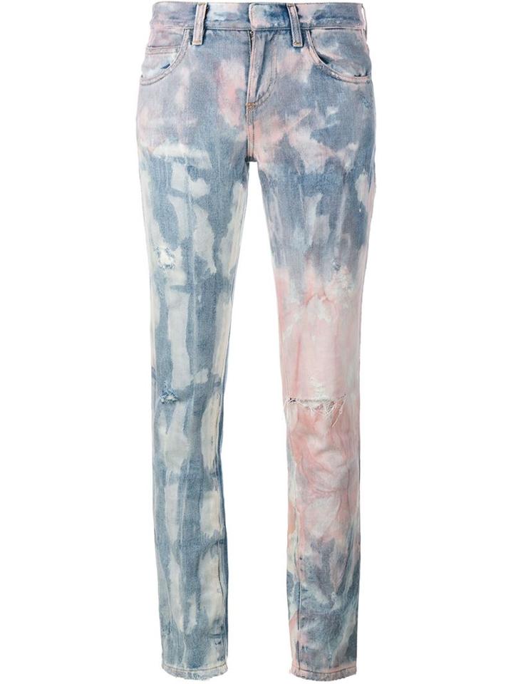 Faith Connexion - Tie Die Distressed Jeans - Women - Cotton/spandex/elastane - 26, Pink, Cotton/spandex/elastane