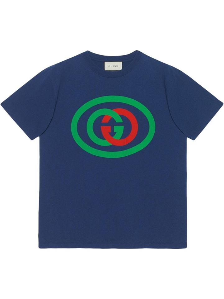 Gucci Oversize T-shirt With Interlocking G - Blue