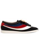 Gucci Falacer Patent Leather Sneaker With Web - Black