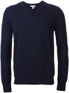 Burberry V-neck Jumper - Blue