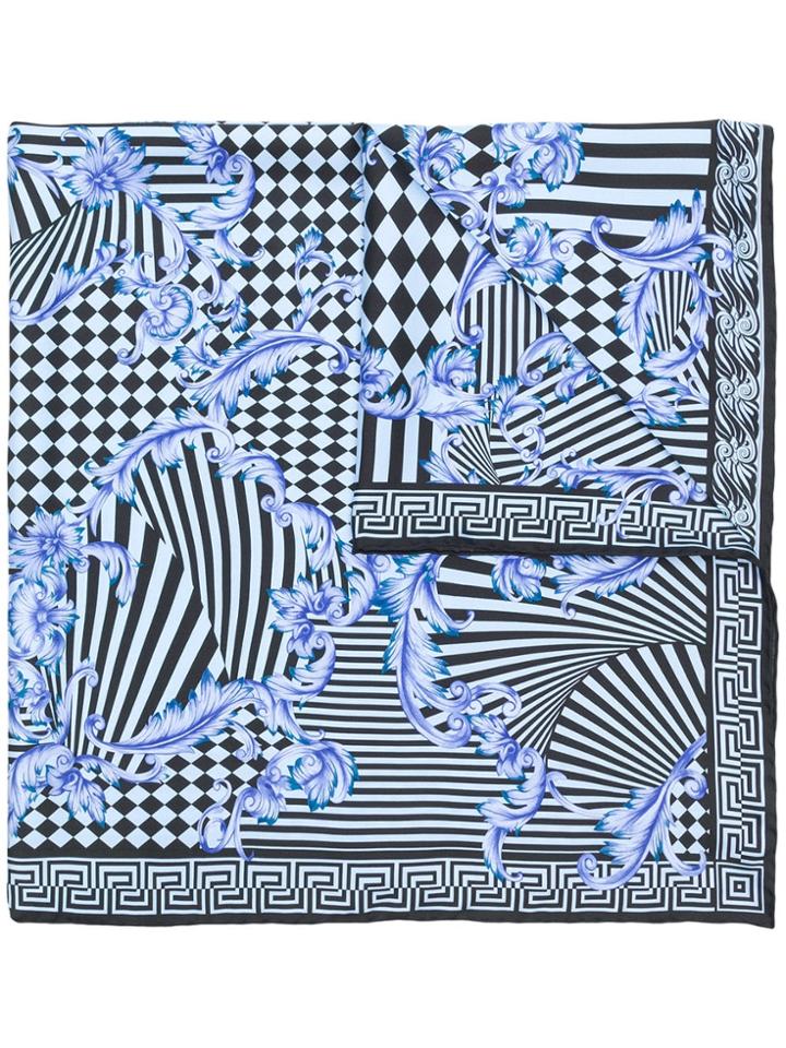 Versace Harlequin Print Foulard - Blue