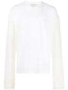 Marni Oversized Contrast Sleeve Sweater - White