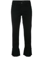Cambio Flared Detail Cropped Trousers - Black