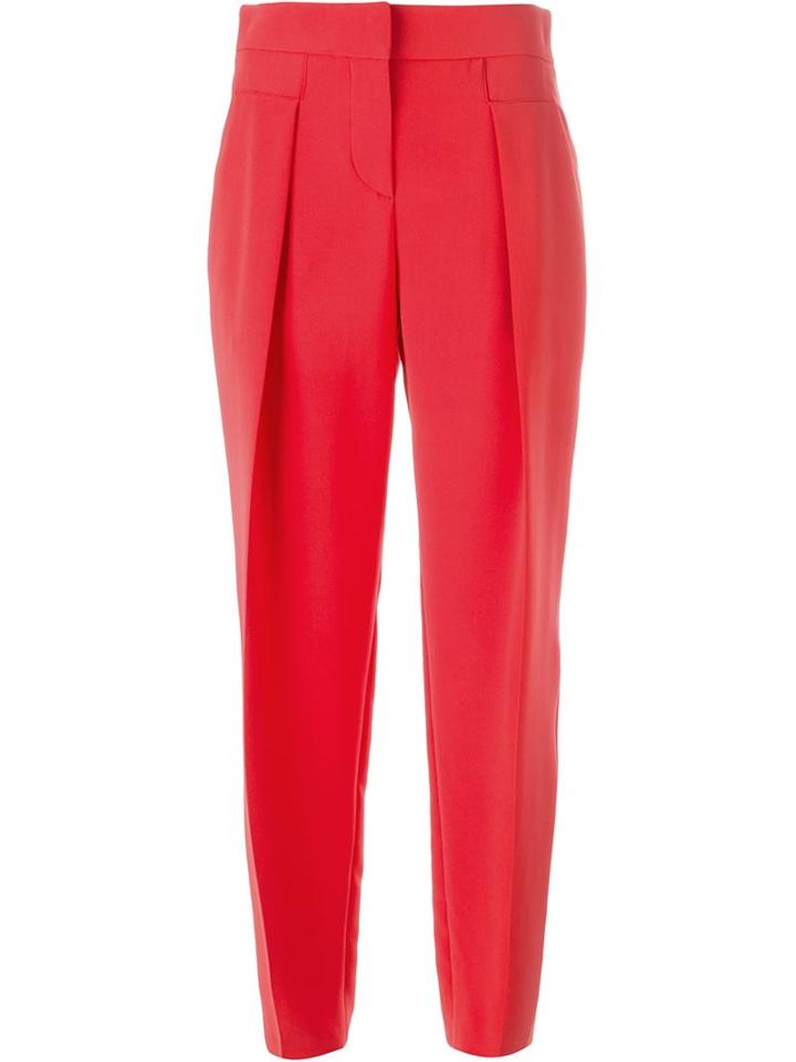 Giorgio Armani Classic Trousers, Women's, Size: 38, Red, Silk/acetate/cupro