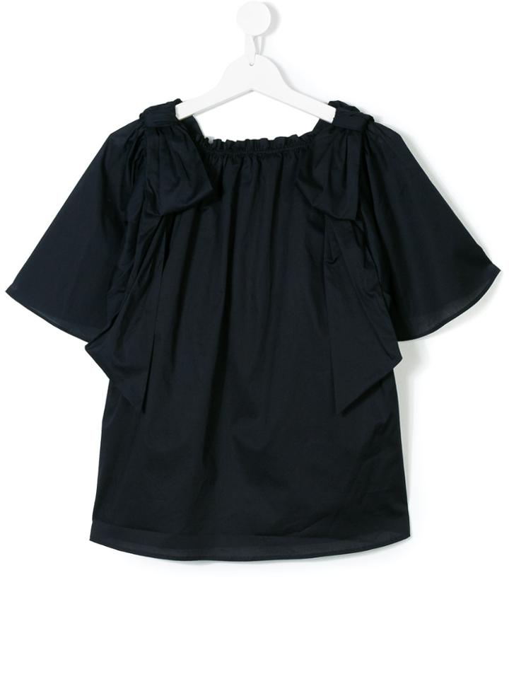Chloé Kids Bow Shoulder Blouse - Blue