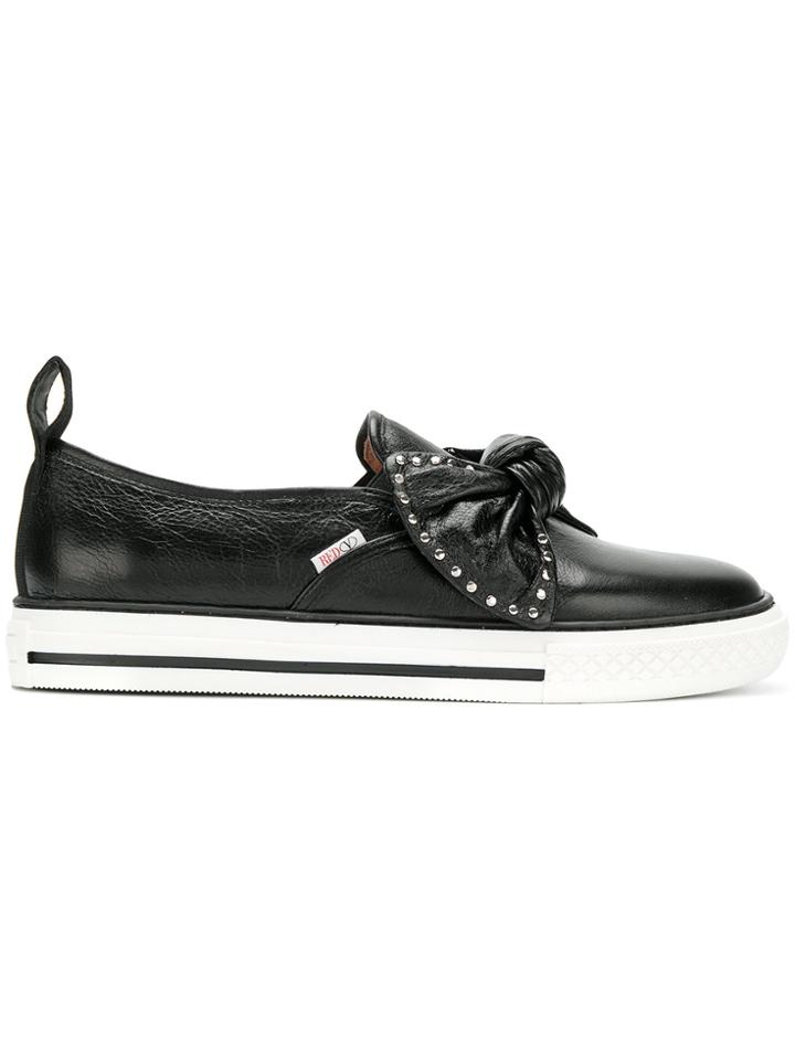 Red Valentino Studded Bow Sneakers - Black