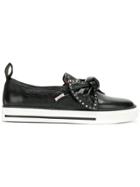 Red Valentino Studded Bow Sneakers - Black
