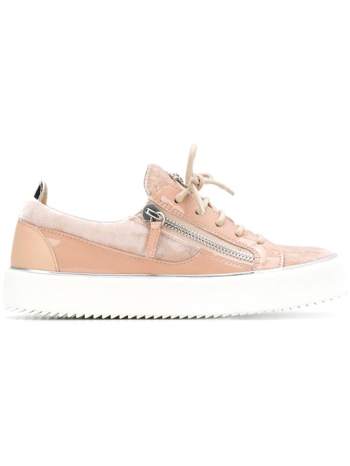 Giuseppe Zanotti Design Low Top Panelled Sneakers - Pink & Purple