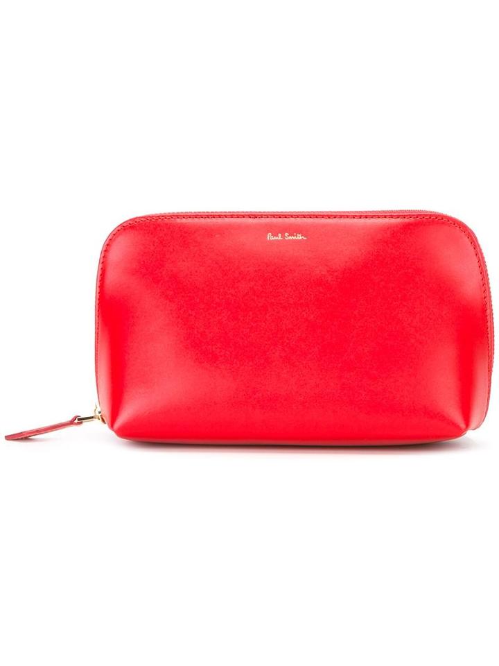 Paul Smith Zip Fastening Clutch, Women's, Red