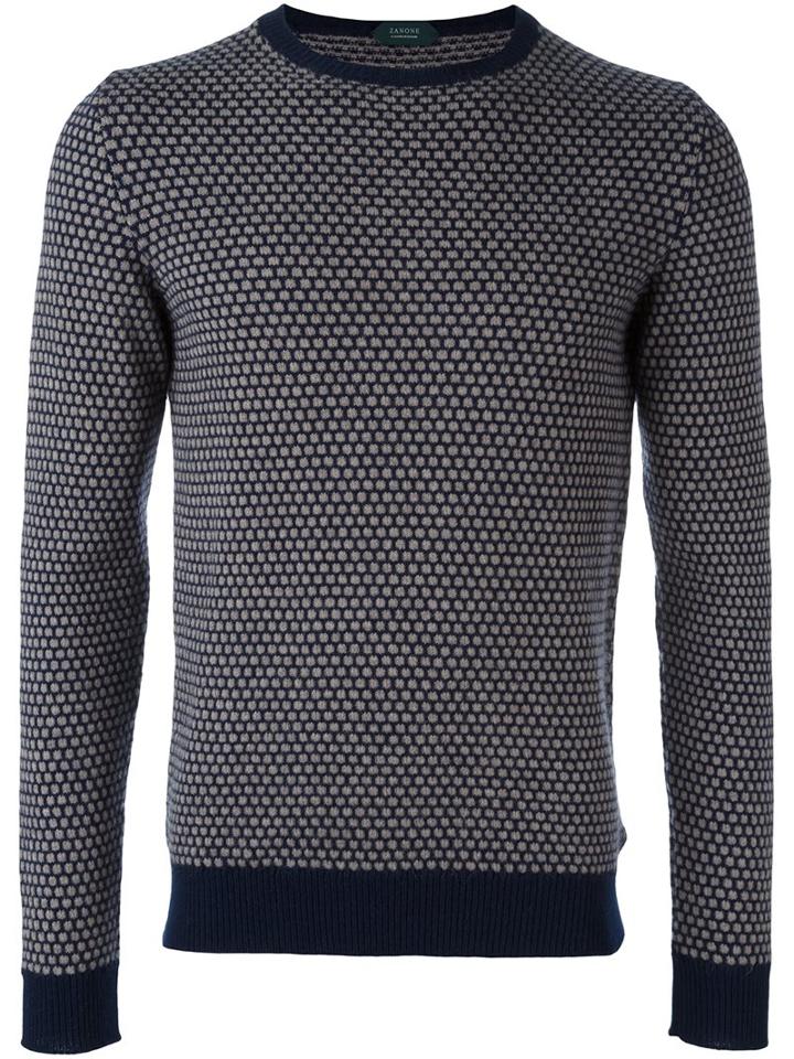 Zanone - Crew Neck Jumper - Men - Angora/virgin Wool - 54, Blue, Angora/virgin Wool