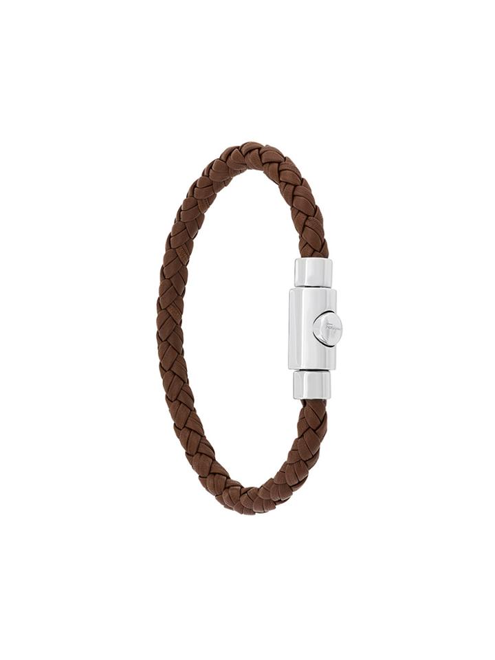 Salvatore Ferragamo Thin Woven Bracelet - Brown