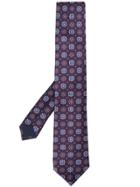 Corneliani Geometric Print Silk Tie - Blue