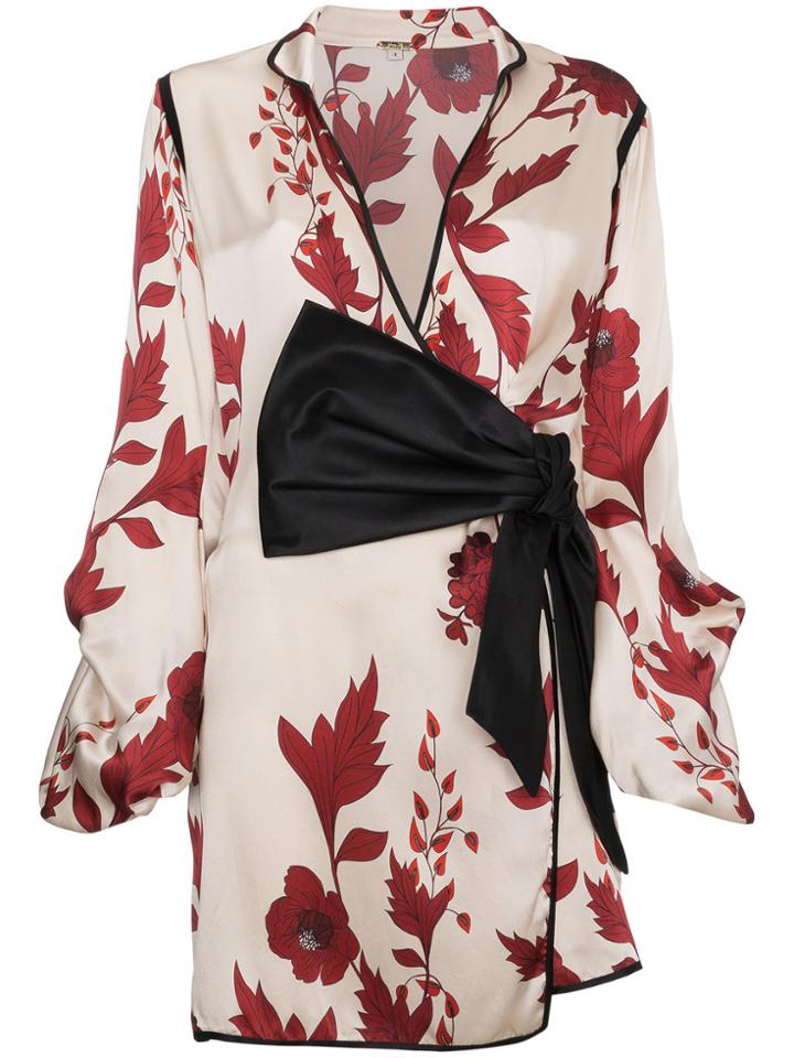 Johanna Ortiz Silk Floral Kimono - Nude & Neutrals