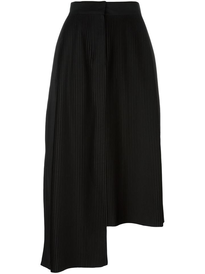 Aalto Asymmetric Pleated Skirt, Women's, Size: 36, Black, Polyester/cotton