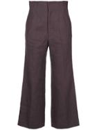 Cityshop Flared Cropped Trousers - Pink & Purple