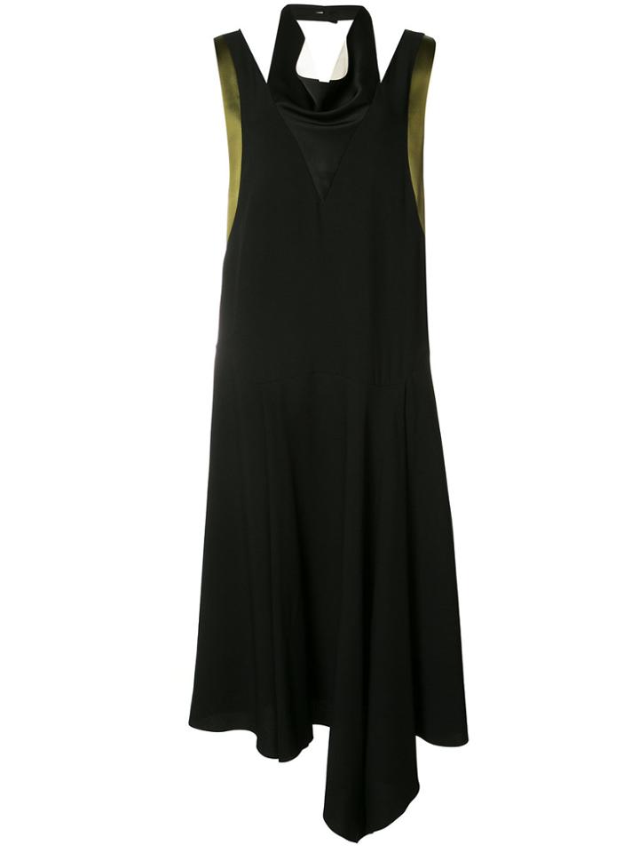 Lanvin Contrast Draped Dress - Black