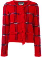 Boutique Moschino Tweed Jacket, Women's, Size: 42, Red, Nylon/polyamide/mohair/wool