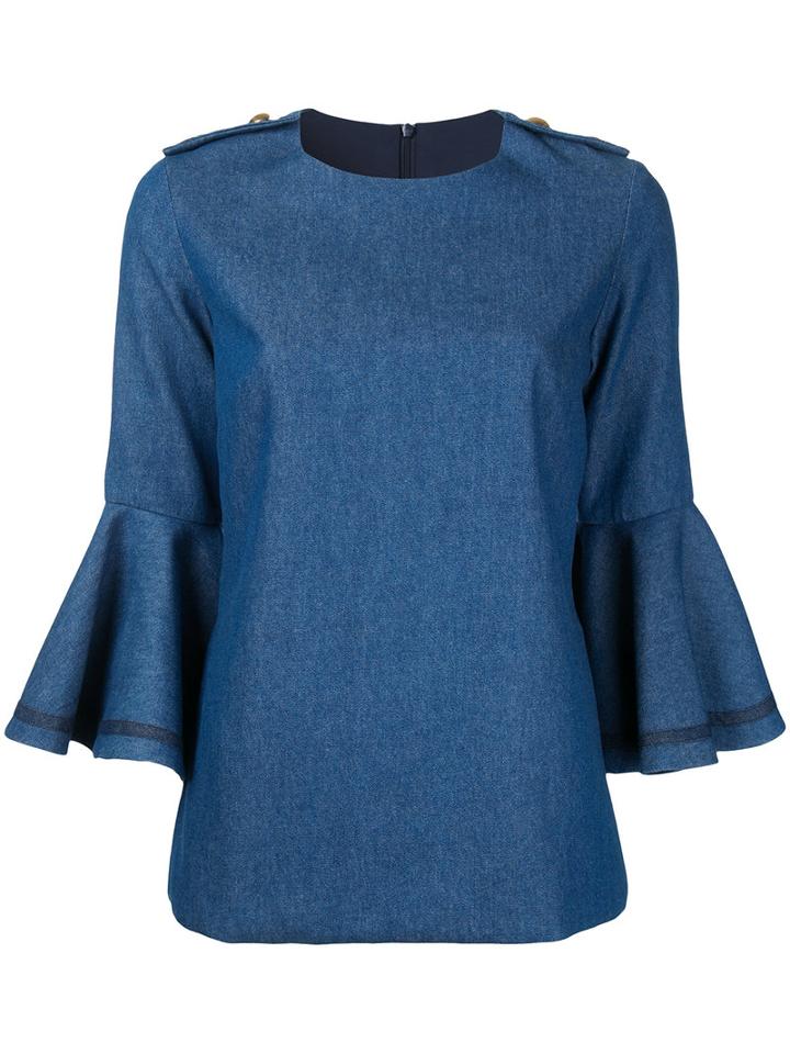 Macgraw - Moon Penny Blouse - Women - Cotton - 10, Blue, Cotton