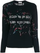 Valentino Slogan Printed Sweatshirt - Black