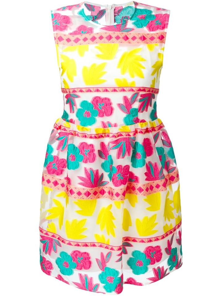 P.a.r.o.s.h. 'penelope' Dress, Women's, Size: Large, Yellow/orange, Polyester/silk/polyamide/cotton