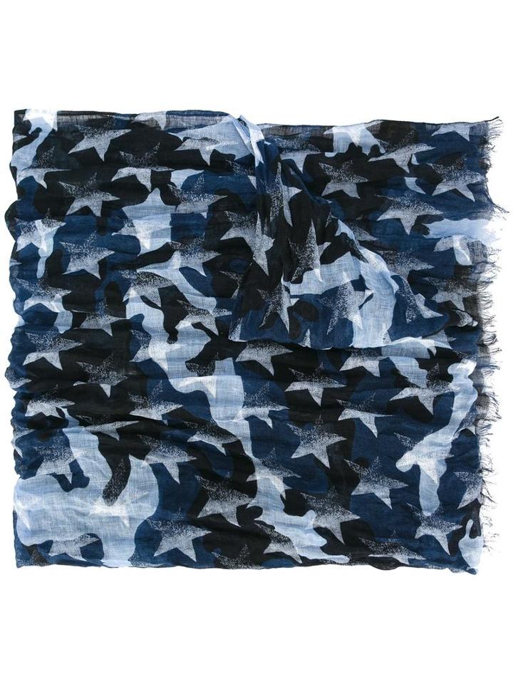 Valentino Valentino Garavani Camustars Scarf, Men's, Blue, Linen/flax