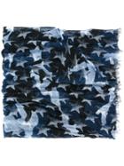 Valentino Valentino Garavani Camustars Scarf, Men's, Blue, Linen/flax