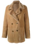 Closed Shearling Peacoat, Women's, Size: Medium, Nude/neutrals, Lamb Skin
