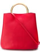 Marni Metallic Handle Tote - Red