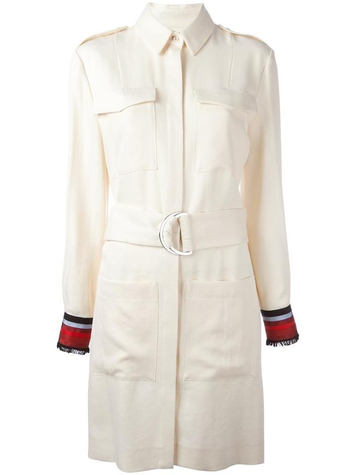 Victoria Victoria Beckham Belted Dress, Women's, Size: 8, White, Polyester/viscose