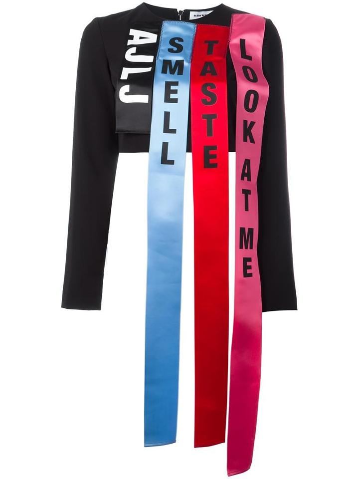 Au Jour Le Jour Straps Cropped T-shirt, Women's, Size: 42, Black, Polyamide/polyester/spandex/elastane/viscose