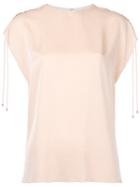 Theory - Malkara Drawstring Blouse - Women - Silk - 2, Women's, Pink/purple, Silk