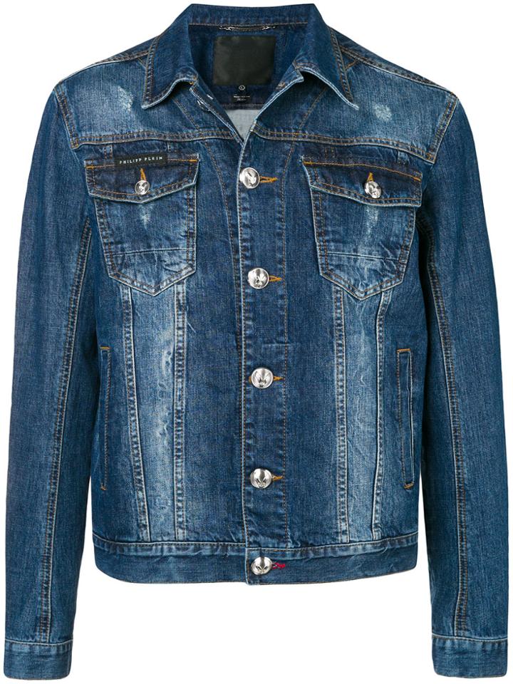 Philipp Plein Sign Denim Jacket - Blue