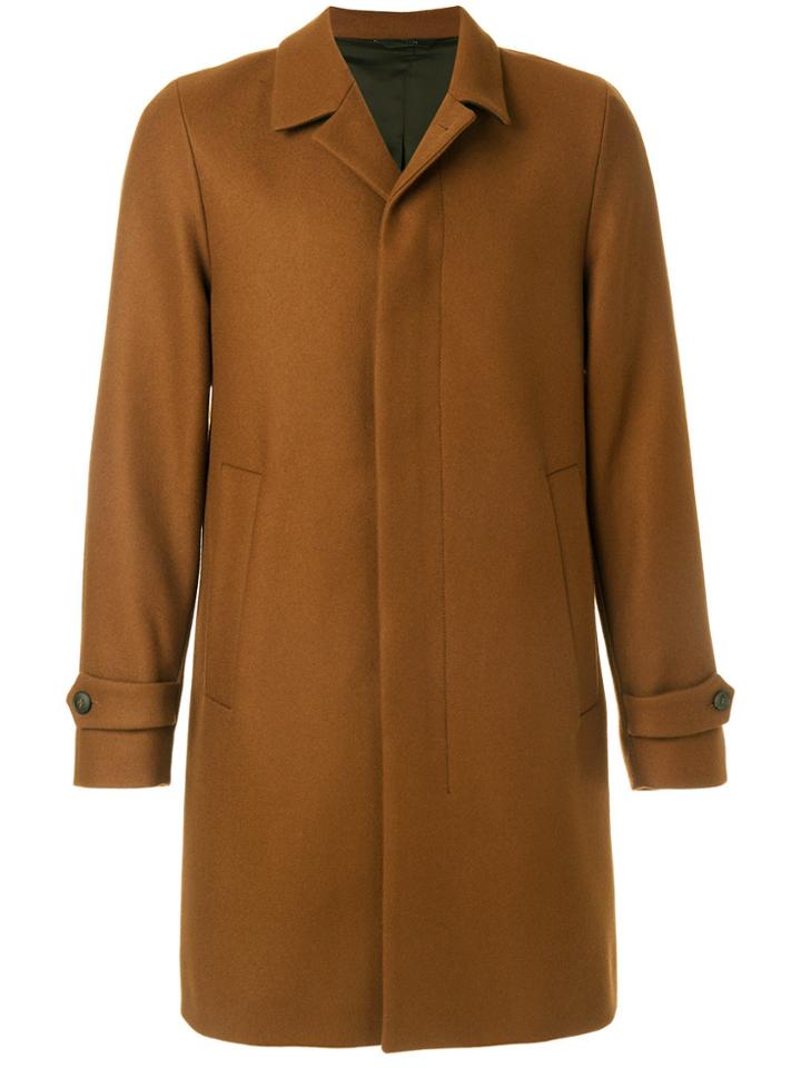 Hevo Button-down Tailored Coat - Brown