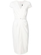 Max Mara V-neck Pencil Dress - White