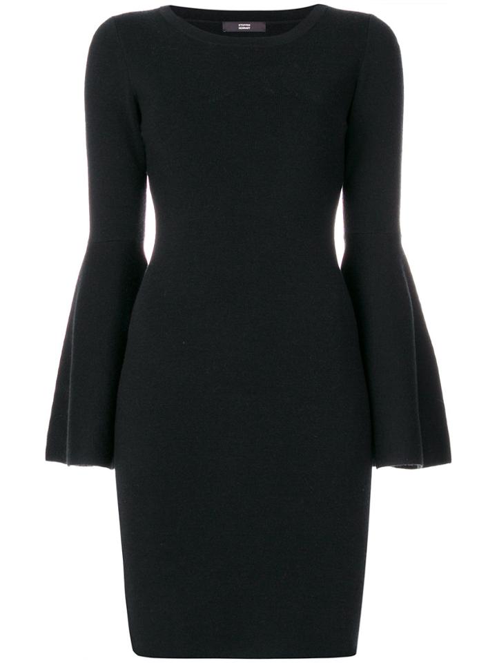 Steffen Schraut Flared Cuff Knitted Dress - Black