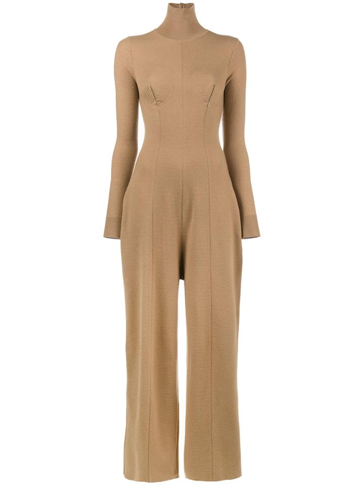 Stella Mccartney Knitted Wool Jumpsuit - Nude & Neutrals