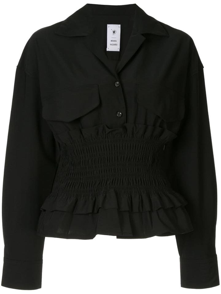 Maison Mihara Yasuhiro Ribbed Blouse - Black
