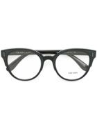 Prada Eyewear Rounded Cat Eye Glasses - Black
