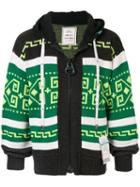 Maison Mihara Yasuhiro Knitted Zip-up Hoodie - Green