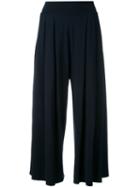 Labo Art Shift Cropped Trousers, Women's, Size: 2, Blue, Cotton/spandex/elastane