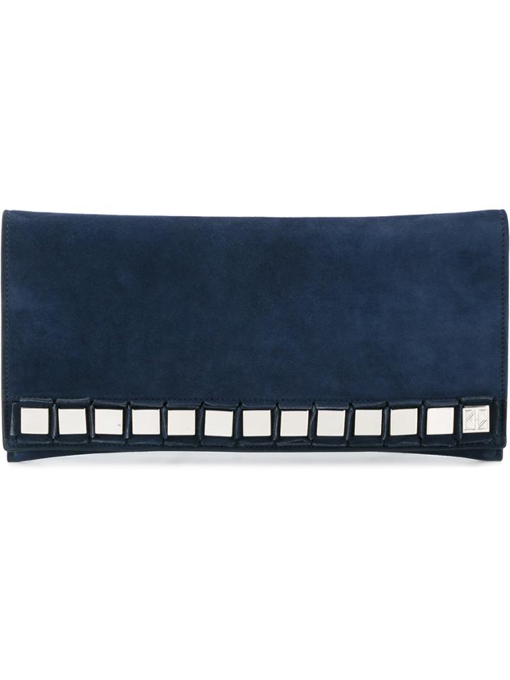 Tomasini Mirror Embellished Clutch - Blue