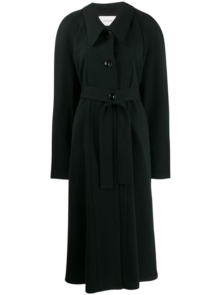 Lemaire Long Belted Coat - Blue