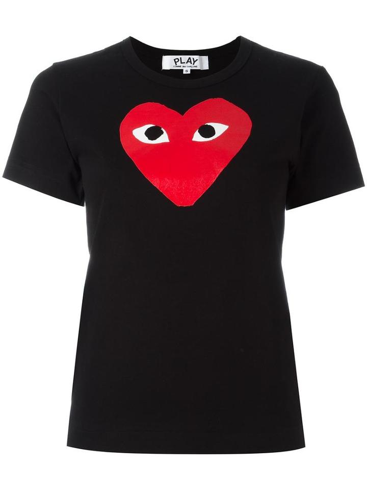 Comme Des Garçons Play Heart Print T-shirt, Women's, Size: Large, Cotton