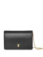 Burberry Leather Card Case With Detachable Strap - Black