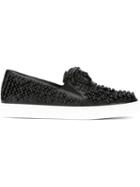 Versace Medusa Studded Sneakers, Men's, Size: 44, Black, Calf Leather/pvc/leather/rubber