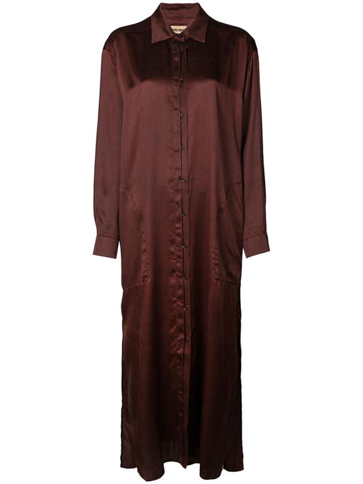 Uma Wang Maxi Shirt Dress - Red